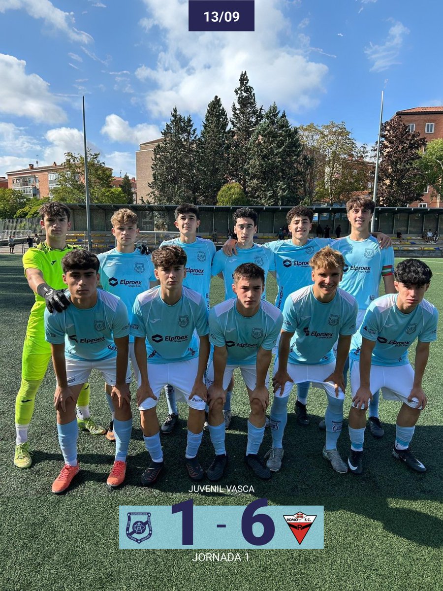 🔵 𝗥𝗲𝘀𝘂𝗹𝘁𝗮𝗱𝗼 𝟭𝟯/𝟬𝟵 | 𝗝𝘂𝘃𝗲𝗻𝗶𝗹 𝗩𝗮𝘀𝗰𝗮
El pasado sábado el 𝗝𝘂𝘃𝗲𝗻𝗶𝗹 𝗩𝗮𝘀𝗰𝗮 debutó en liga ante el 𝗥𝗼𝗺𝗼 𝗙.𝗖.

⚽ 𝗘𝗹𝗽𝗿𝗼𝗲𝘅 𝗔𝗿𝗶𝘇𝗻𝗮𝗯𝗮𝗿𝗿𝗮 1️⃣ – 6️⃣ 𝗥𝗼𝗺𝗼 𝗙.𝗖.

💪 Queda mucha liga por delante ¡#AupaAriz! 💙

#ElproexAriznabarra