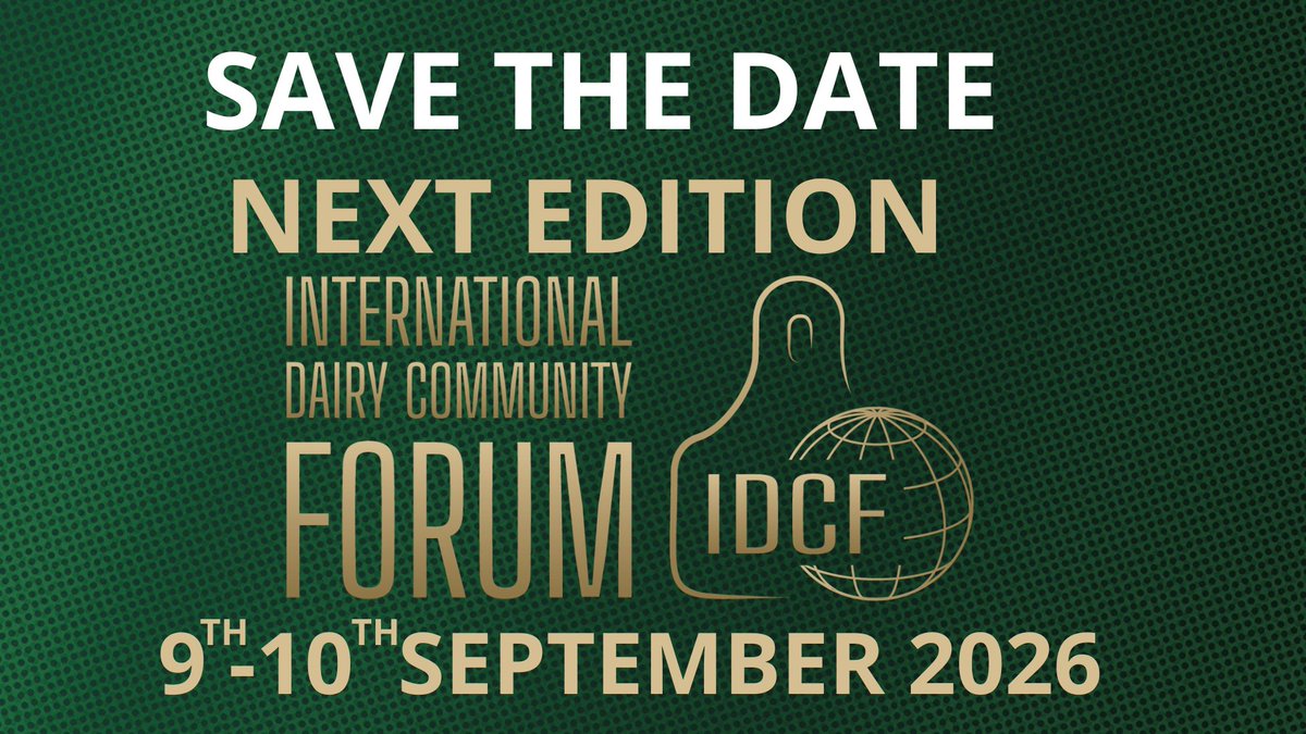 📌 Save the Date!

Mark your calendar today for the next edition of one of the most important events in the dairy industry:
23rd International Dairy Community Forum

📅 September 9–10, 2026🥛🌍

#DairyForum #SaveTheDate #DairyCommunity