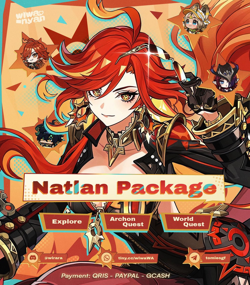 ilom's tweet image. Hello! 🐈

Mau ke Nod Krai? Map Natlan masih gelap?? 🙀
Di sini Wiwa sudah sediain paketan explore khusus Natlan!

Mau nanya-nanya bisa chat aja oke? 🤗🩷

Whoever is struggling with Natlan Exploration, wiwa can help you! 😼🔥

 t. archon quest pyroculus #zonauang #genshinpilot