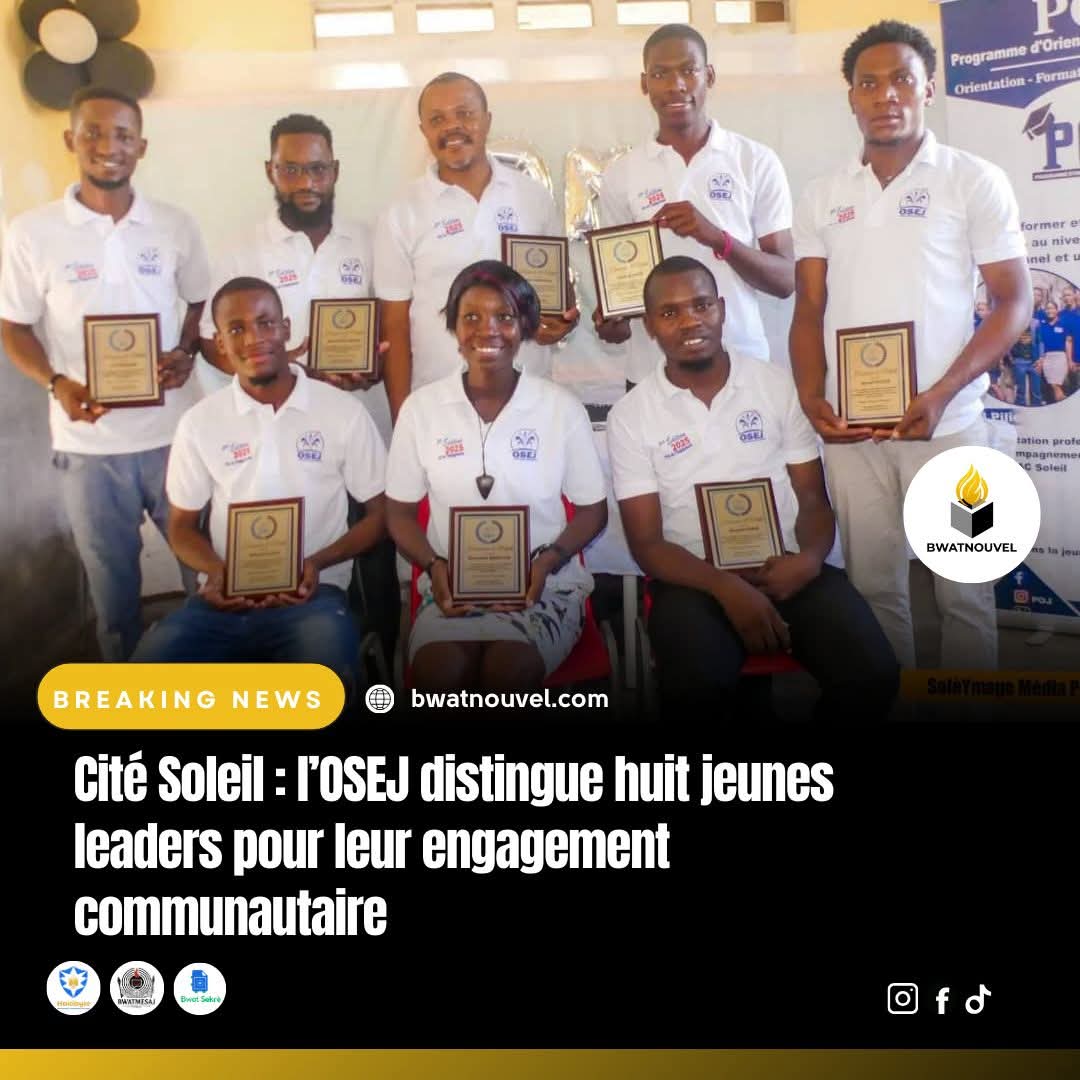 PierreMarcBAPT1's tweet photo. ✨ Cité Soleil, 5 sept. 2025 – L’OSEJ a lancé la 1ère édition du Prix de l’Engagement 🎖️ Une initiative qui met en lumière la jeunesse comme moteur de changement social. Ce prix valorise l’action citoyenne et le dévouement des jeunes leaders engagés pour leur communauté. 🌍 #OSEJ https://t.co/baGfLnqCy0