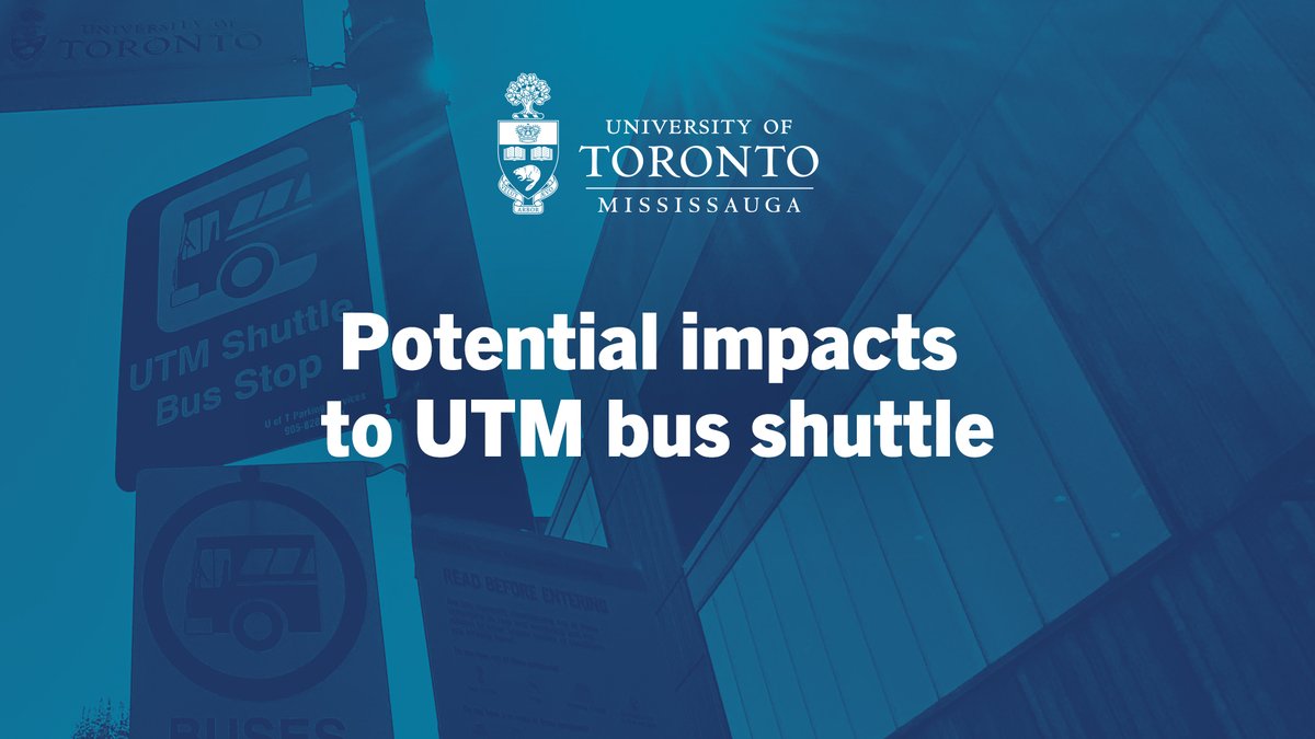 UTM's tweet image. The @utmshuttlebus to and from @SheridanCollege may experience delays due to continued labour action at the Trafalgar Campus. 
Please note bus pick-up/drop-off has been temporarily moved to the corner of Ceremonial and Trafalgar roads. 
More info: bit.ly/3TYWbhn