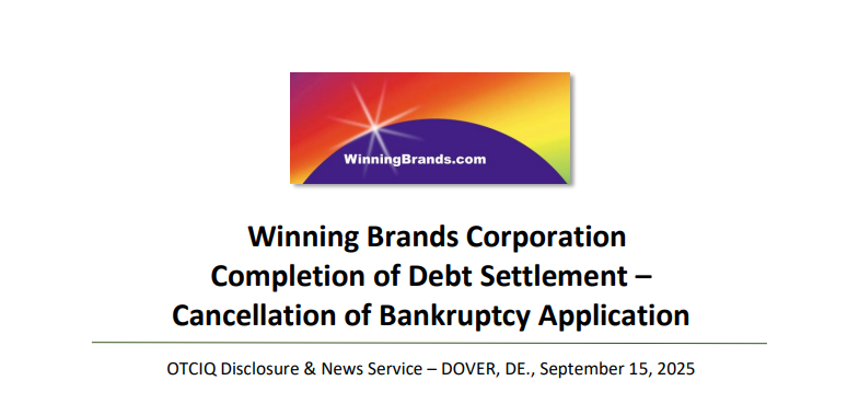GestIntel's tweet photo. WINNING BRANDS NEWS RELEASE LINK: https://t.co/a6KpaMmJyN

$WNBD https://t.co/Kyz6TPWZhc