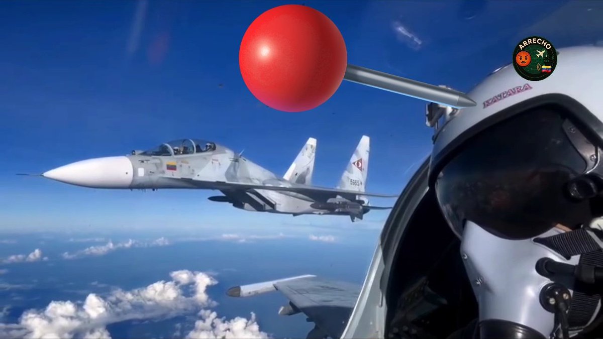Arr3ch0's tweet image. La AMB muestra sus cartas en su propaganda, en éste caso un Sukhoi Su-30 artillado con misil Kh-31. Al mando de uno de los Sukhoi va Cindi Caraballo, alias Katara. Parte del video data de al menos Mayo de 2024.