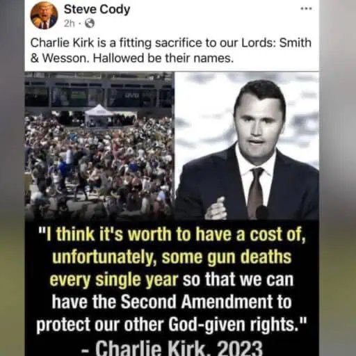 Jack (@jackunheard) on Twitter photo 🚨BREAKING: The vice mayor of Palmetto Bay ENDS ALL council operations until Councilman Steve Cody resigns over his support of Charlie Kirk’s assassination.
GOOD.
h/t: <a href="/EricLDaugh/">Eric Daugherty</a> 🚨BREAKING: The vice mayor of Palmetto Bay ENDS ALL council operations until Councilman Steve Cody resigns over his support of Charlie Kirk’s assassination.
GOOD.
h/t: <a href="/EricLDaugh/">Eric Daugherty</a>
