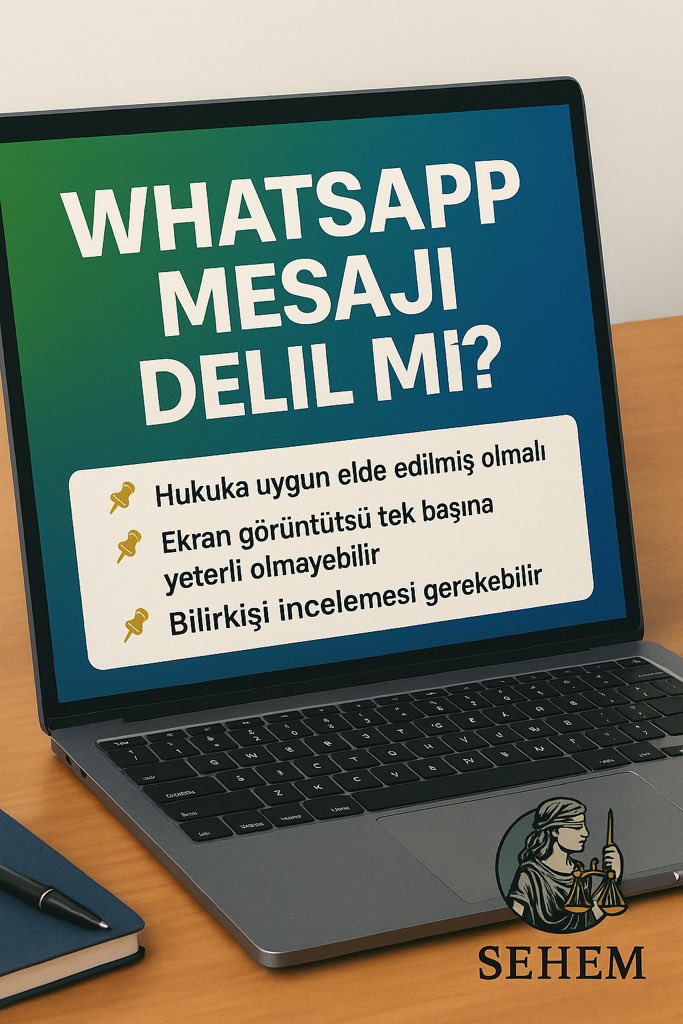 “WhatsApp mesajı delil olur mu?”
📌 Evet ama tek başına ekran görüntüsü her zaman yeterli değil.
⚖️ Hukuka uygun elde edilmiş olmalı, aksi halde delil sayılmaz.

#hukuk #delil #WhatsApp