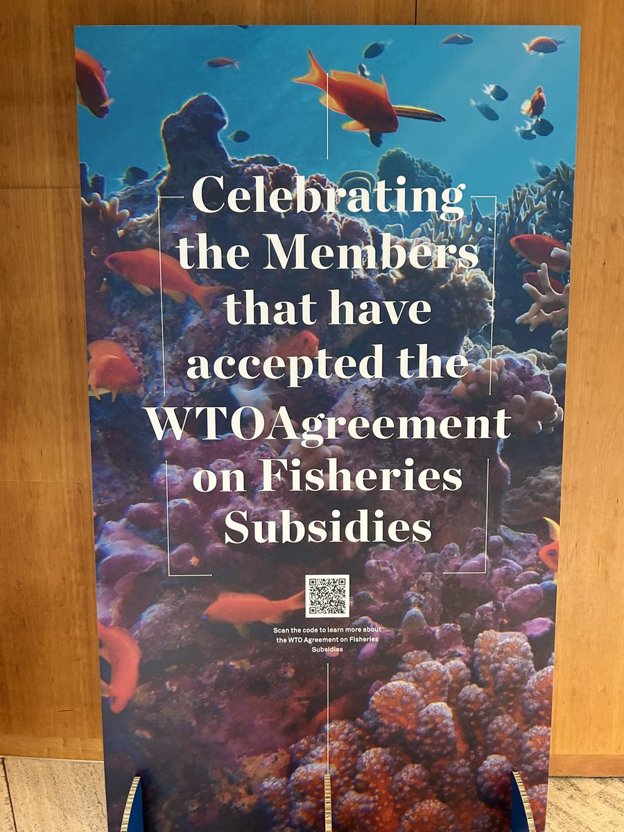 StandigeG's tweet photo. It’s done: the WTO Agreement on #FisheriesSubsidies is in force! At a special General Council meeting in Geneva we made the required two-thirds threshold of all WTO members. The first-ever WTO deal on environmental sustainability! https://t.co/Thf9Qus6kk