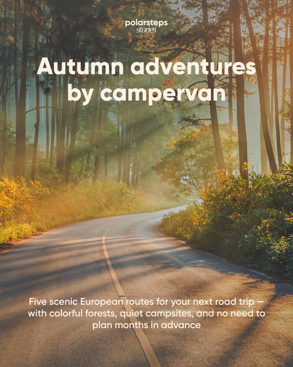 polarsteps's tweet photo. Looking for an autumn road trip around Europe? Find route inspiration hand-picked by our team (and stopovers recommended by @campercontact) on Polarsteps Stories — our brand-new blog! https://t.co/3LLG3IPQeH https://t.co/HJyNq5p3Ot