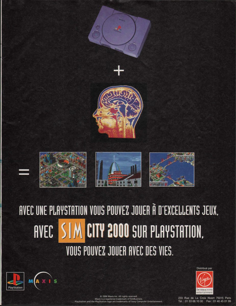 AllmightoFranky's tweet photo. La publicité papier #Playstation du jour,bonjour!Aujourd'hui de la jolie pub pour #CrashBandicoot,#Blam machinehead,du tennis et #SimCity2000!Pas mal non? #retro #retrogaming #oldschool #culturepub #80s #90s https://t.co/iA6bw4qq5E