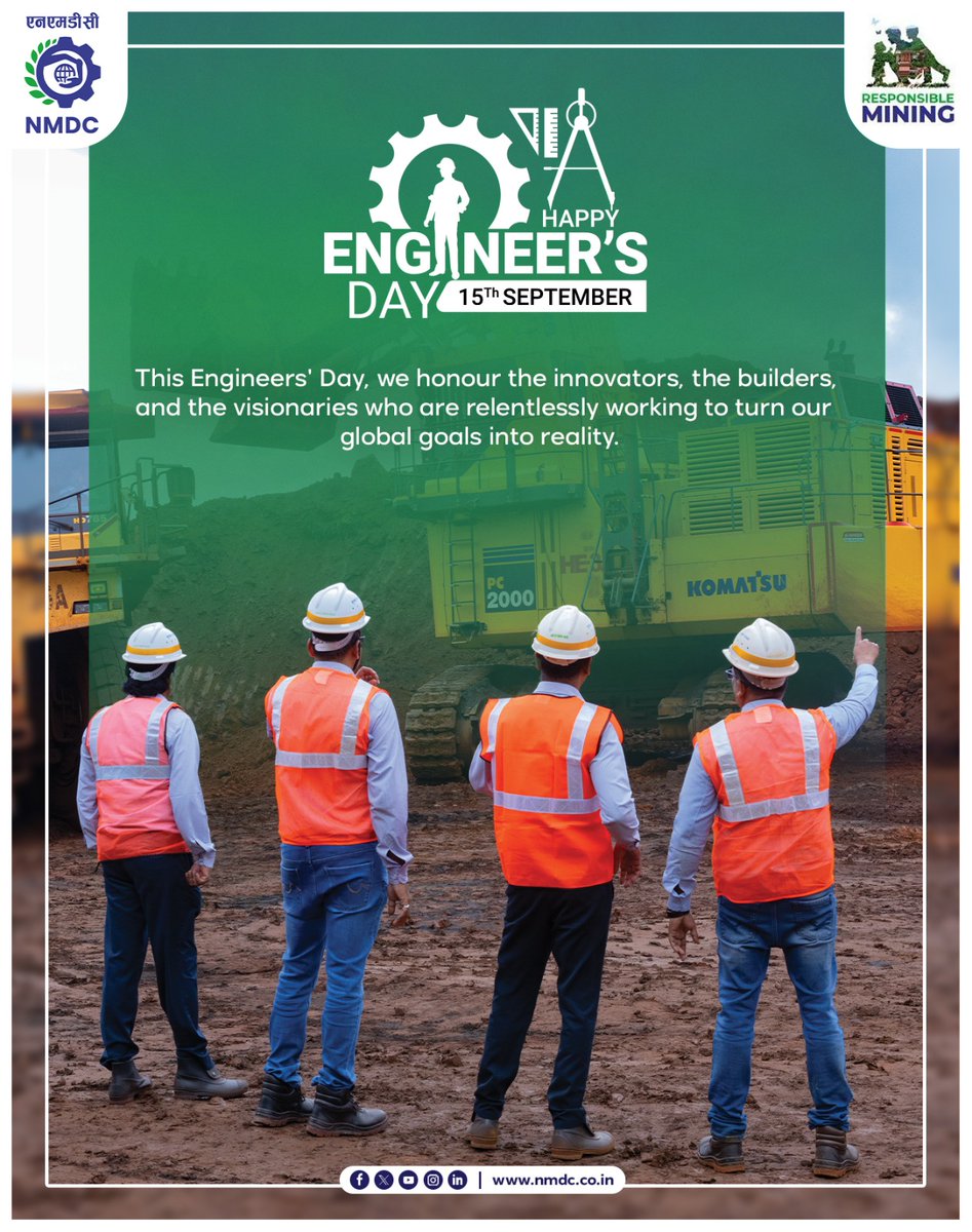 At #NMDC we honor the masterminds who turn imagination into innovation. Happy #EngineersDay to all the engineers out there, your creativity and dedication are the bedrock of our modern world. Every bridge, every device, every piece of technology is a testament to your brilliance.