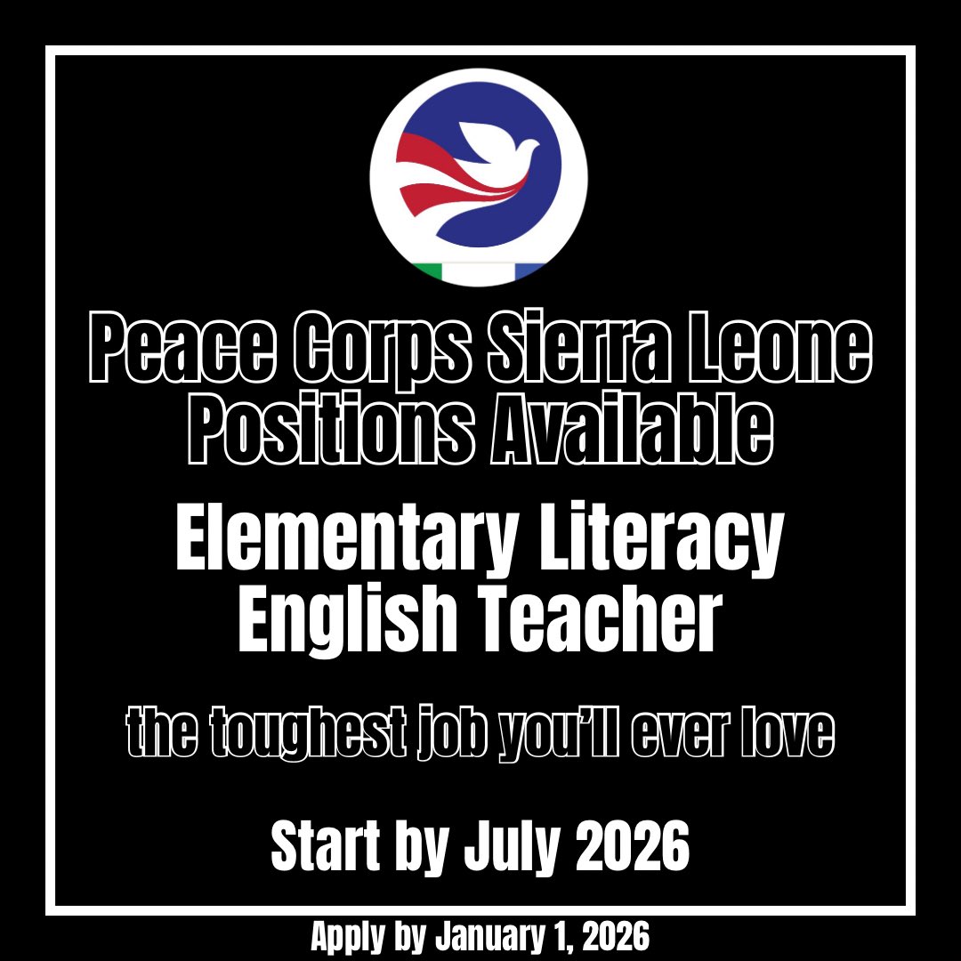 Apply today: peacecorps.gov/ways-to-serve/…