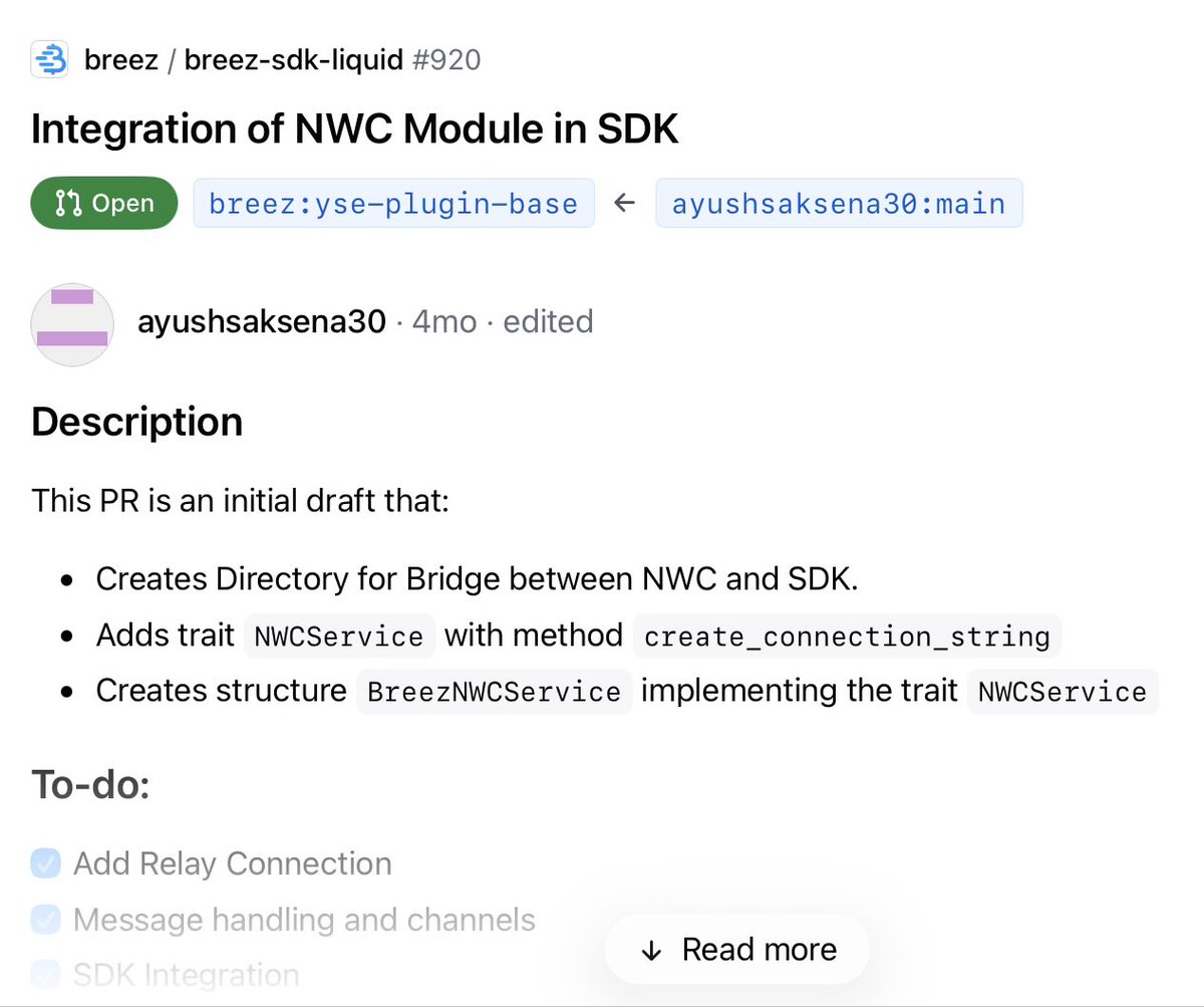 🚨 BREAKING: NWC coming to <a href="/Breez_Tech/">Breez ⚡</a> SDK!