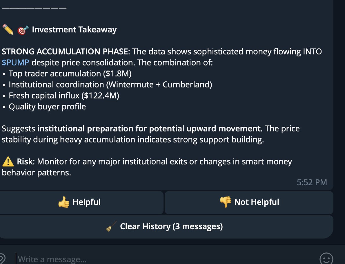 $PUMP really did the jewish fakeout again

chart is pretty clean lower timeframe. you know where to set stops &amp; where invalidation is now

decent amount of smart wallets buying the dip as well

I asked Nansen research agent about PUMP's recent (past 4 hours) activity/wallets &amp; it
