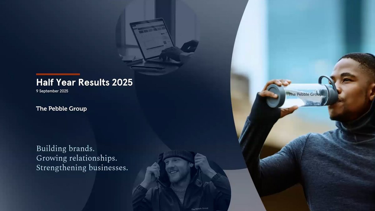 prog_res's tweet image. PEBB | The Pebble Group PLC | Video: Half Year 2025 Results Presentation

Watch here: progressive-research.com/videos/the-peb…

The Pebble Group CEO, Chris Lee and CFO, Claire Thomson, present the group’s results for the six months to 30 June 2025, followed by Q&amp;amp;A.