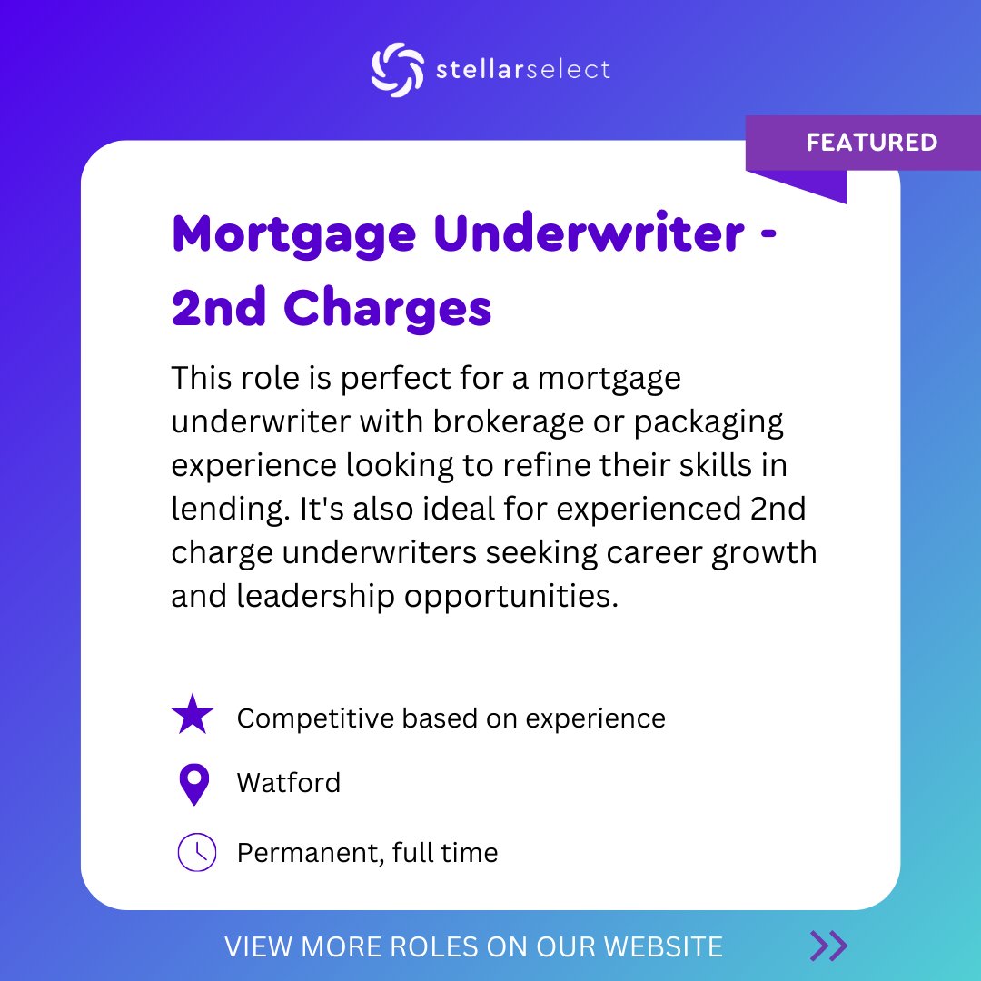 StellarSelect's tweet photo. New week = new roles 💼
Mortgage &amp; finance opportunities waiting for you 🚀
🔗 Apply here: https://t.co/02hM0EvAV3 https://t.co/K3bCbk8BHk