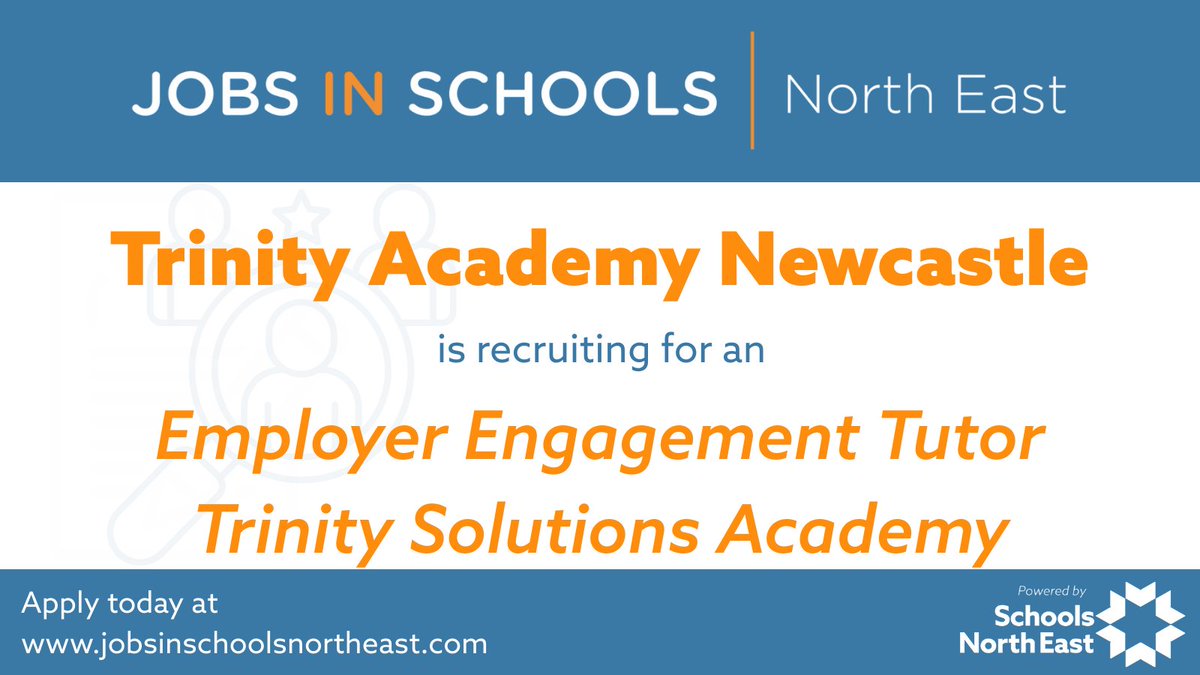 JobsInSchoolsNE's tweet image. .@TrinityNCL is recruiting for an Employer Engagement Tutor Trinity Solutions Academy.

Find out more: