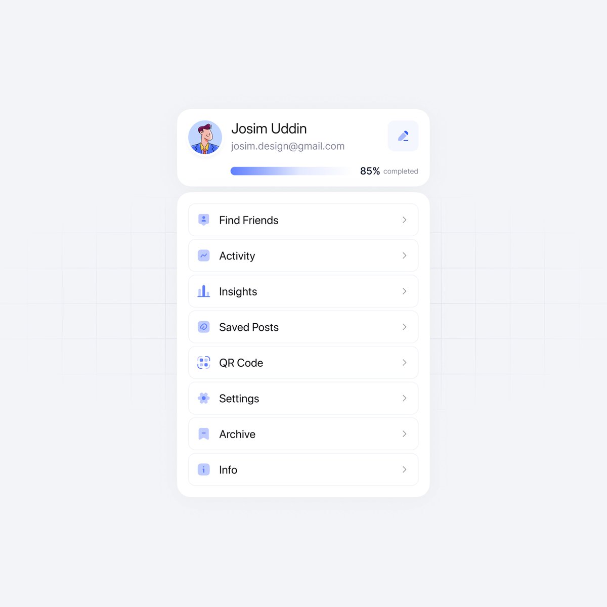 design_josim's tweet image. Profile Menu Card — Minimal UI/UX Design
Full view: dribbble.com/shots/26523082…
#ui #ux #design #web #website #inspiration #productdesign