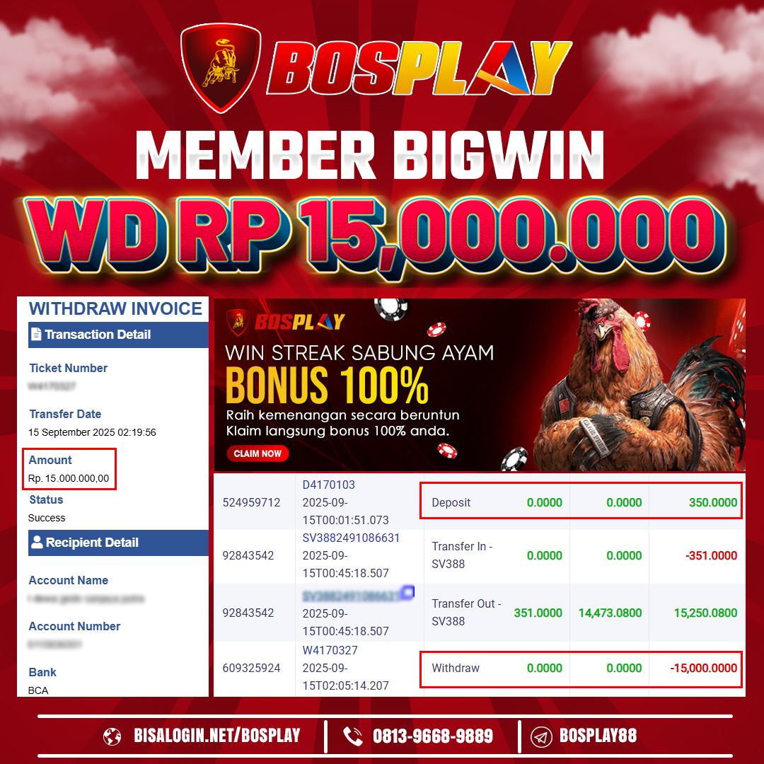 BosplaySlot's tweet photo. BOSPLAY MEMBER BIGWIN SABONG AYAM SV388 #bosplay #bosplayclub388 #bosplaydaftarclub388 #daftarclub388 #bosplaysabung #agensabungayam #sabungayamonline #winstreaksabungayam #bonussabungayam https://t.co/oNB83Y8Eax