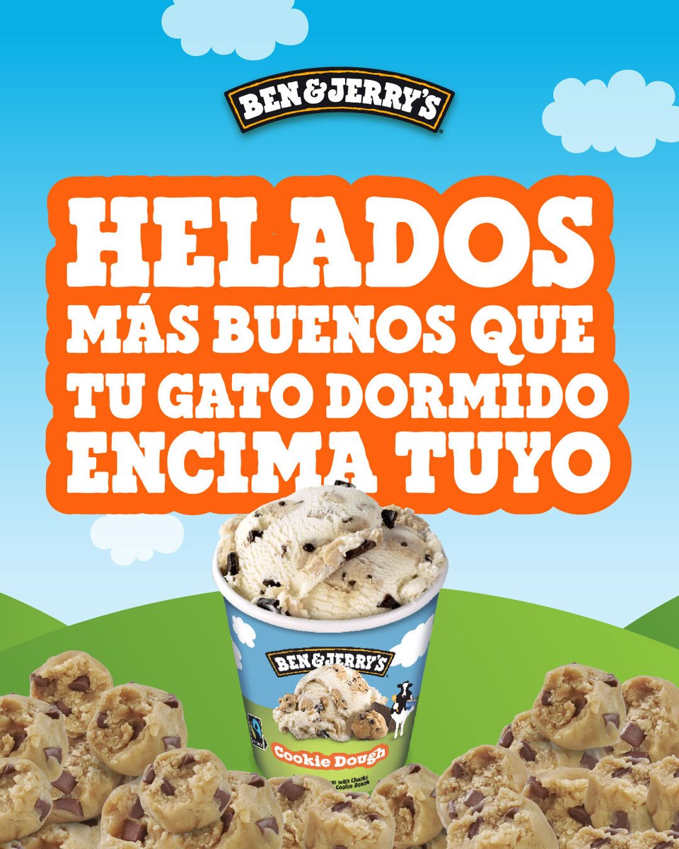 BenAndJerrysEs's tweet photo. Estas son algunas de nuestras respuestas favoritas a vuestros helados más buenos que… ¡La número tres es super cookie! 🍪💙 https://t.co/SCNCk3hius