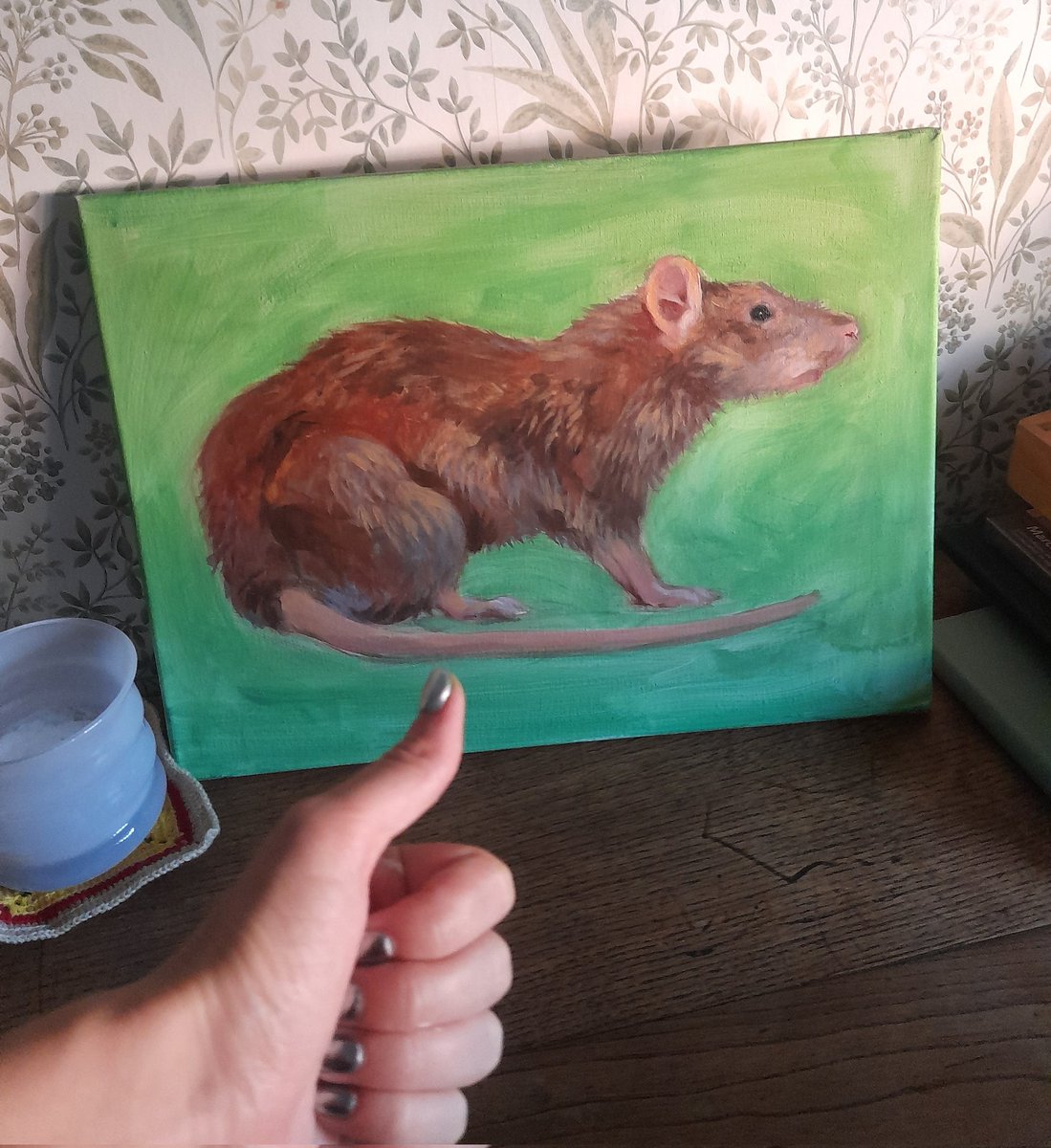 Sarusquilla_'s tweet photo. Felt creative earlier when I woke up and painted a rat https://t.co/0fFxDWtyzd