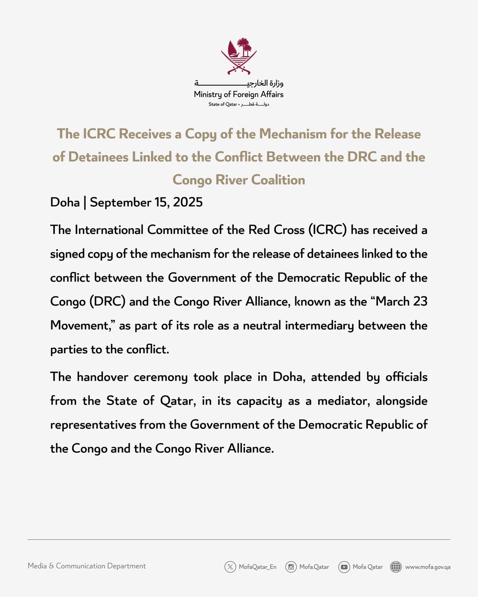 Ministry of Foreign Affairs - Qatar tweet media