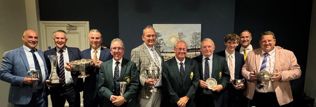 All the Men's Major Winners receiving their trophies from Captain Tim Hardwick at Men's Presentation Evening on Saturday. Great night with a full house and excellent speeches  <a href="/SandiwayGreens/">Sandiway Golf Club Greens</a> 👏👏🏆🏆