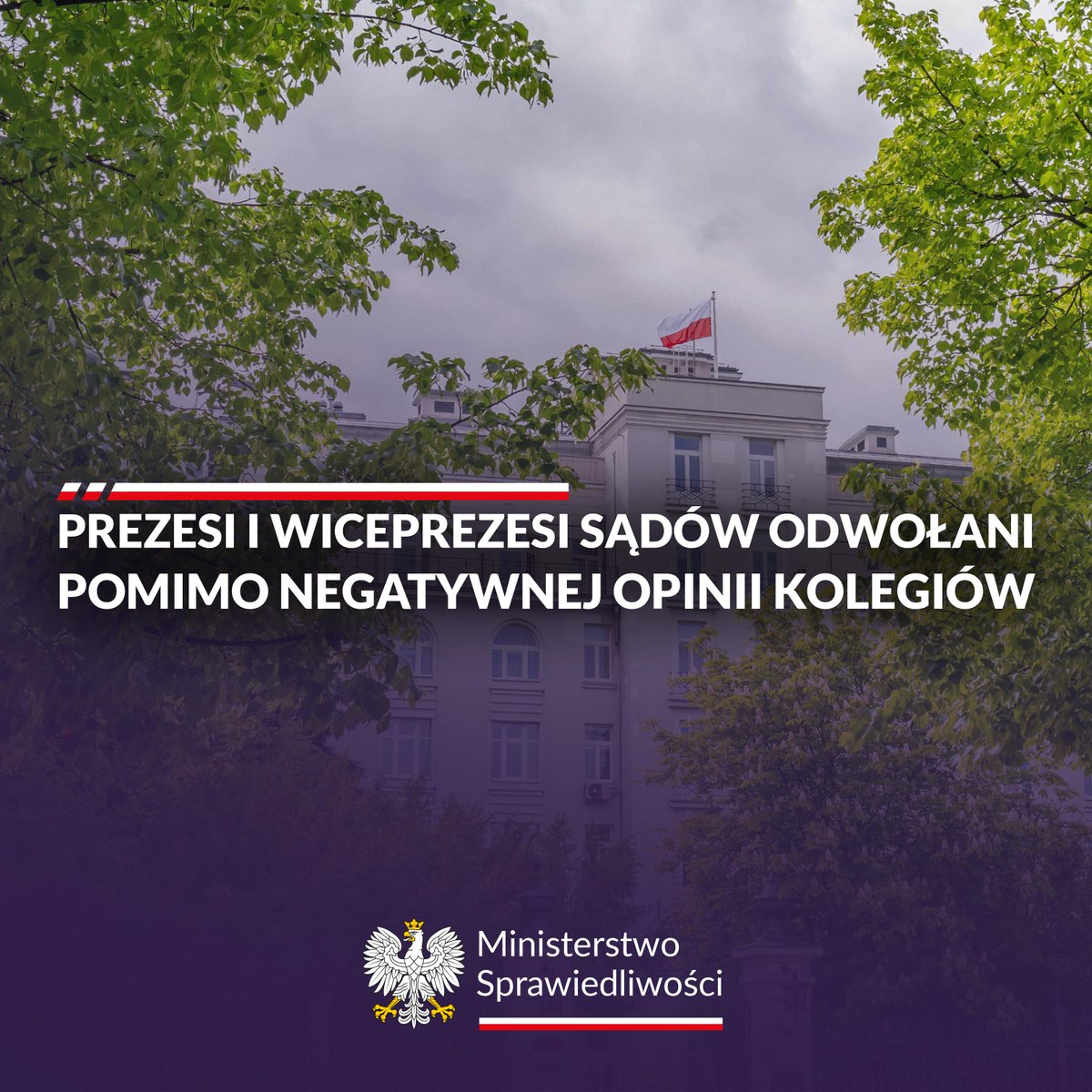 Minister Waldemar Żurek odwołał kolejnych 25 prezesów i wiceprezesów sądów. W sumie to już 45 osób pozbawionych funkcji, zgodnie z zapowiedzią z początku swojego urzędowania. Wyjątkiem jest prezes sądu wojskowego, objęty odrębną procedurą, która jest w toku.

W ostatnich