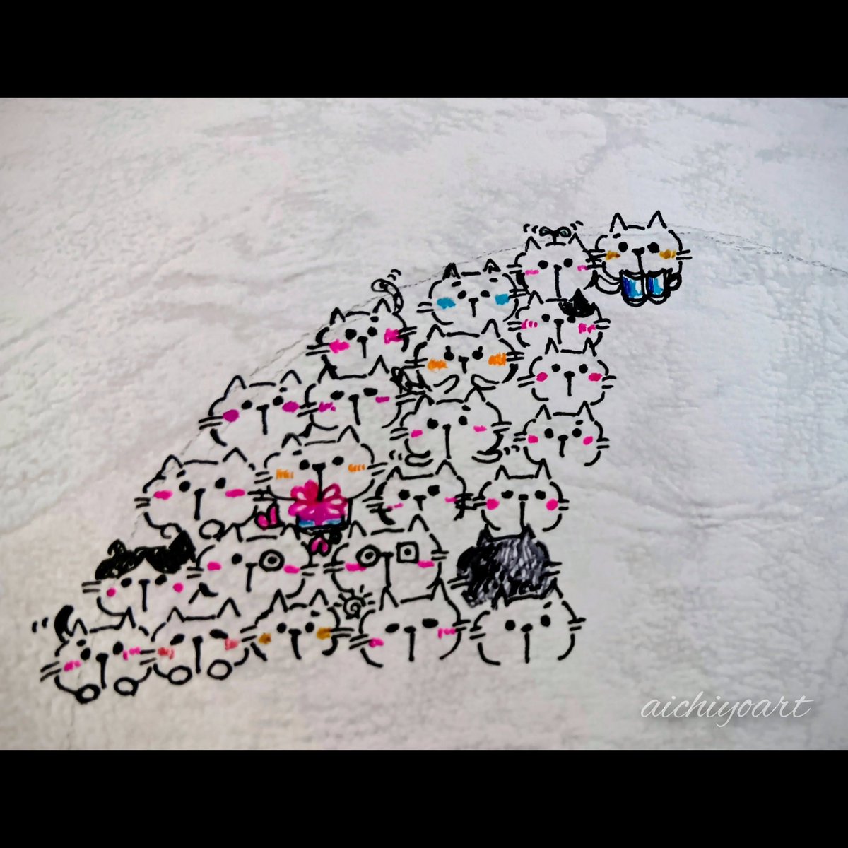 aichiyoart's tweet photo. 「ねこふにゃんず」制作中(=^・^=)

可愛いくなぁれ〜
なるかなーー
何匹になるんだろうなーー

#aichiyoart #ai #art #アーティスト #アートのある暮らし #絵 #ペン  #猫 #cat #にゃんこ #ねこ部 #猫のいる空間 #集合 #途中 #ねこふにゃん https://t.co/84x6TrRv2I