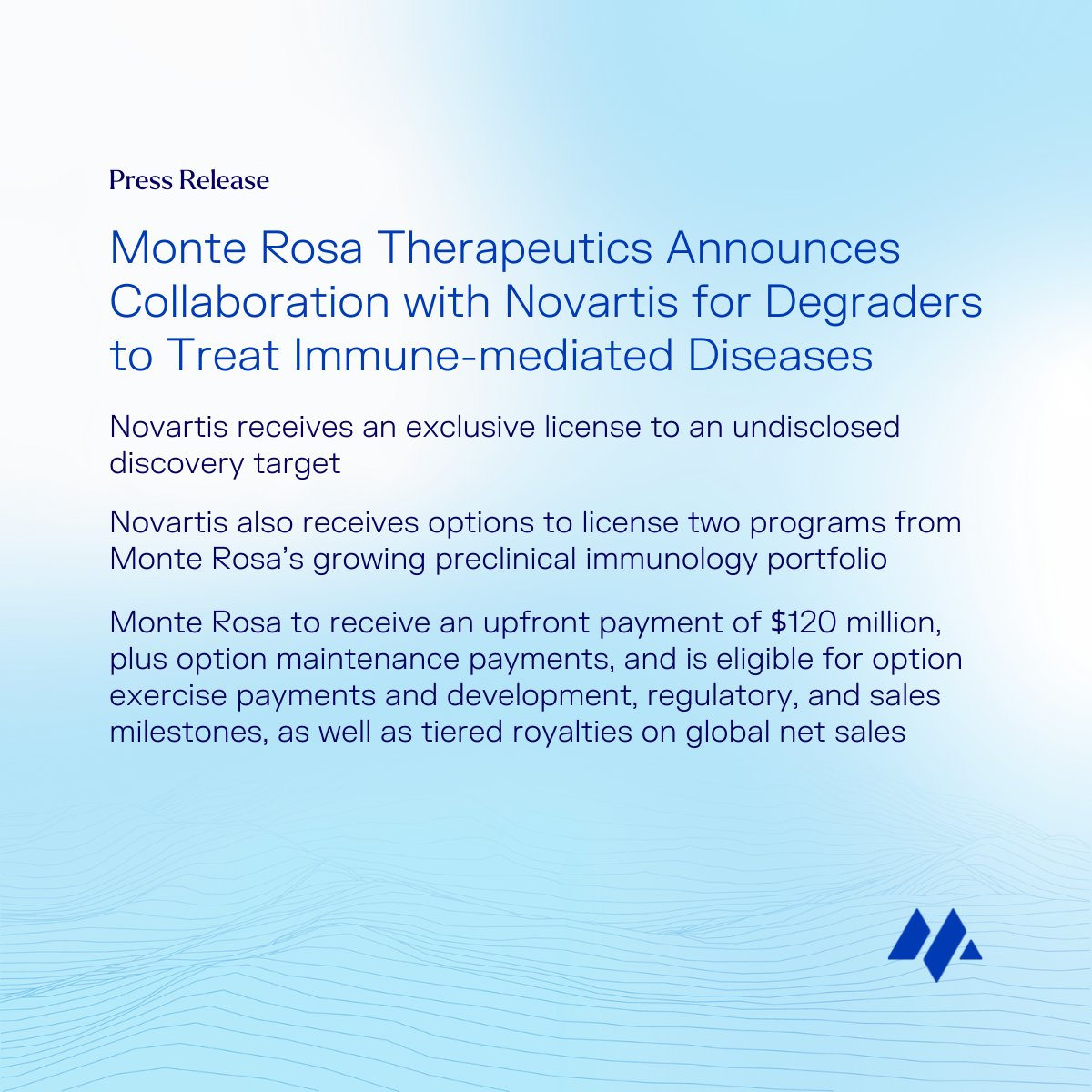 Today we announced our second collaboration with <a href="/Novartis/">Novartis</a> to develop novel degraders for immune-mediated diseases. Given the strong progress we’ve made on our collaboration advancing VAV1 degraders, we’re thrilled to be collaborating with them again: bit.ly/4piSOyN