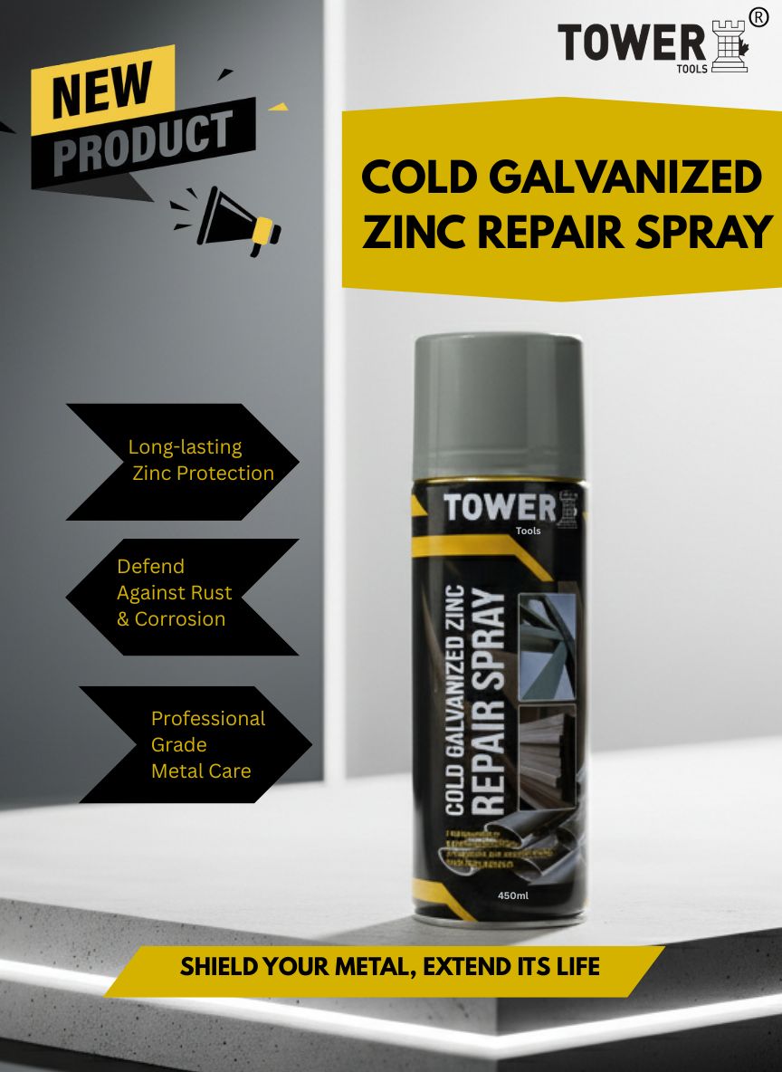 TTools27197's tweet image. 🚀 New Arrival!
Cold Galvanized Zinc Repair Spray — long-lasting zinc protection against rust &amp;amp; corrosion. Upgrade your toolkit with Tower Tools today. #TowerTools #ZincRepairSpray #ColdGalvanizedSpray #AntiRustZincSpray #MetalCare #CorrosionPrevention #MetalRepair