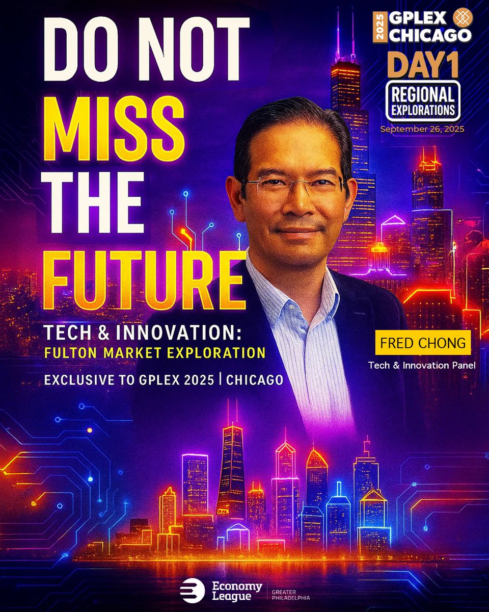 Inside Chicago's Tech Future: Only at GPLEX 2025!

Sept 26, get exclusive access to Fulton Market Innovation District, where you will hear from Fred Chong (Chief Scientist, Quantum Software) &amp; leaders tackling:

"How do we make big bets in tech work for everyone?"

#GPLEX2025