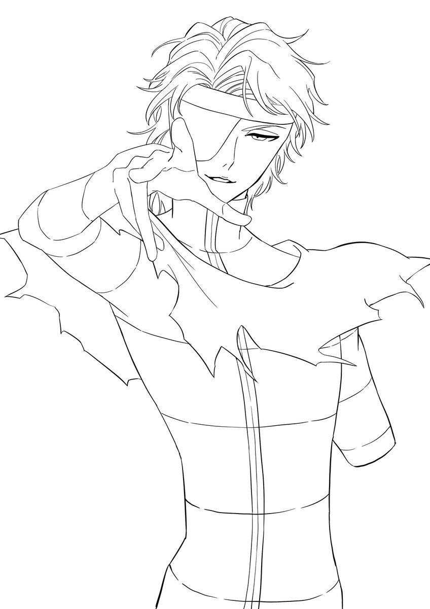 私も線画投げとこ〜好きに描き足したり背景描いてもらっても大丈夫です！
報告頂けたら死ぬほど喜びます🕺