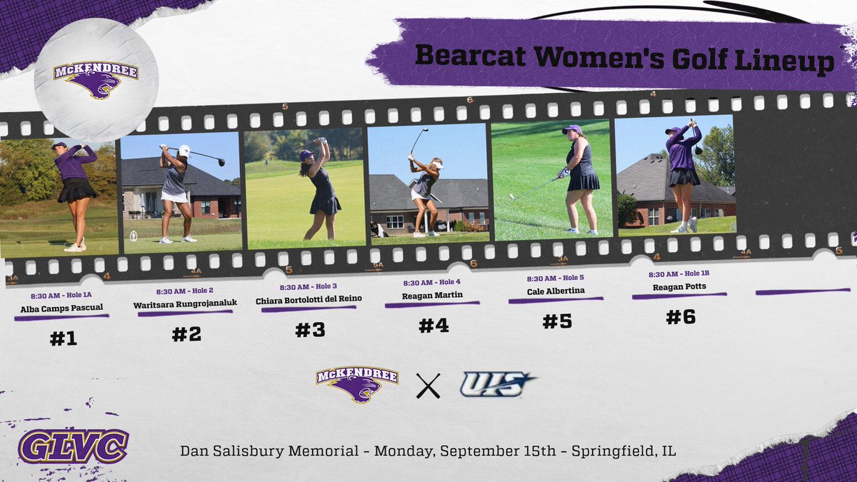 McKBearcatGolf's tweet photo. Bearcats are back in action today for two rounds! 

🏌️‍♀️ | Dan Salisbury Memorial
📍 | Piper Glen Golf Club - Springfield, IL
🕰️ | 8:30 AM (Shotgun)
📊 | Scoreboard (https://t.co/c3Xby8YskN)

#GLVCwgolf | #D2wgolf | #BearcatsUnleashed https://t.co/KtL8IYrsg7