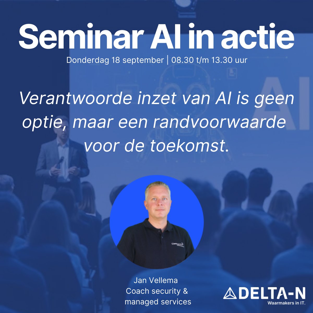 AI verandert niet alleen hoe je werkt, maar ook welke regels gelden. Tijdens het seminar AI in actie geeft Jan Vellema je richtlijnen voor het veilig en verantwoord inzetten van AI, passend bij de AVG en AI Act. Schrijf je nu in!

 eu1.hubs.ly/H0n1gd50

#AI #DeltaN #AVG