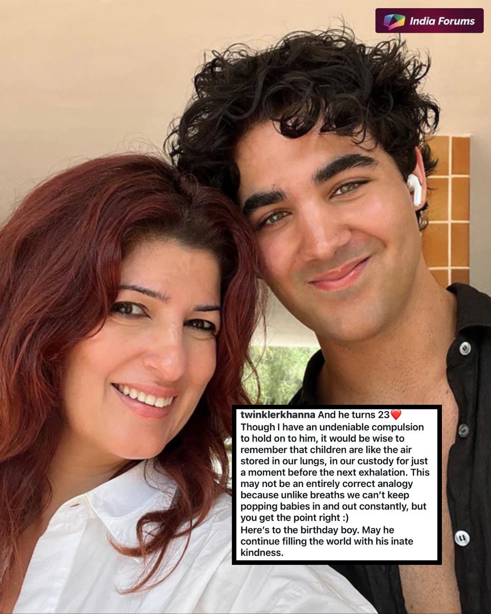 indiaforums's tweet photo. Double the love, double the wishes ❤️ Akshay Kumar and Twinkle Khanna pen heartfelt birthday notes for son Aarav as he turns 23. Proud parents’ moment that’s winning hearts! 🥹✨
.
.
.
#AkshayKumar #TwinkleKhanna #AaravKumar #BirthdayPost #ProudParents #FamilyGoals #Bollywood #FYP #Explore #Viral #Trending #Instagram #IndiaForum