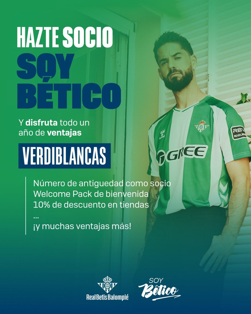 Real Betis | Oficina de Atención al Bético (@realbetisoab) on Twitter photo 𝐁𝐞́𝐭𝐢𝐜𝐨𝐬! 💚
Ya está disponible la renovación para aquellos 𝐬𝐨𝐜𝐢𝐨𝐬 𝐒𝐨𝐲 𝐁𝐞́𝐭𝐢𝐜𝐨 que no pudieron renovar mediante el pago recurrente.
📩 La renovación se podrá realizar mediante el email recibido hasta el próximo 15/10/2025.
#MeVoyContigo 𝐁𝐞́𝐭𝐢𝐜𝐨𝐬! 💚
Ya está disponible la renovación para aquellos 𝐬𝐨𝐜𝐢𝐨𝐬 𝐒𝐨𝐲 𝐁𝐞́𝐭𝐢𝐜𝐨 que no pudieron renovar mediante el pago recurrente.
📩 La renovación se podrá realizar mediante el email recibido hasta el próximo 15/10/2025.
#MeVoyContigo