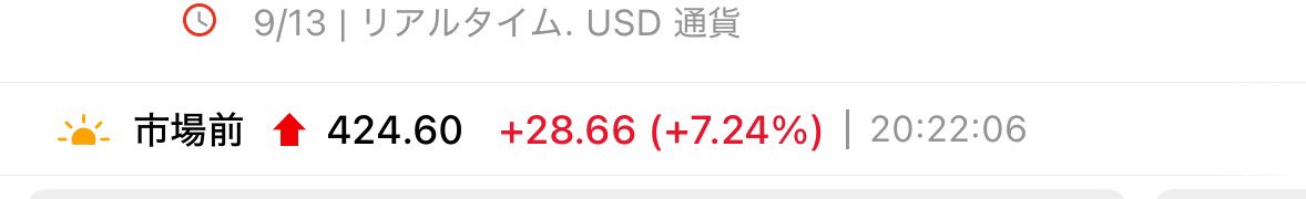 LifeModel3's tweet photo. キター！TSLAプレで大幅☝️
#TSLA #TESLA https://t.co/58KtxcHE77