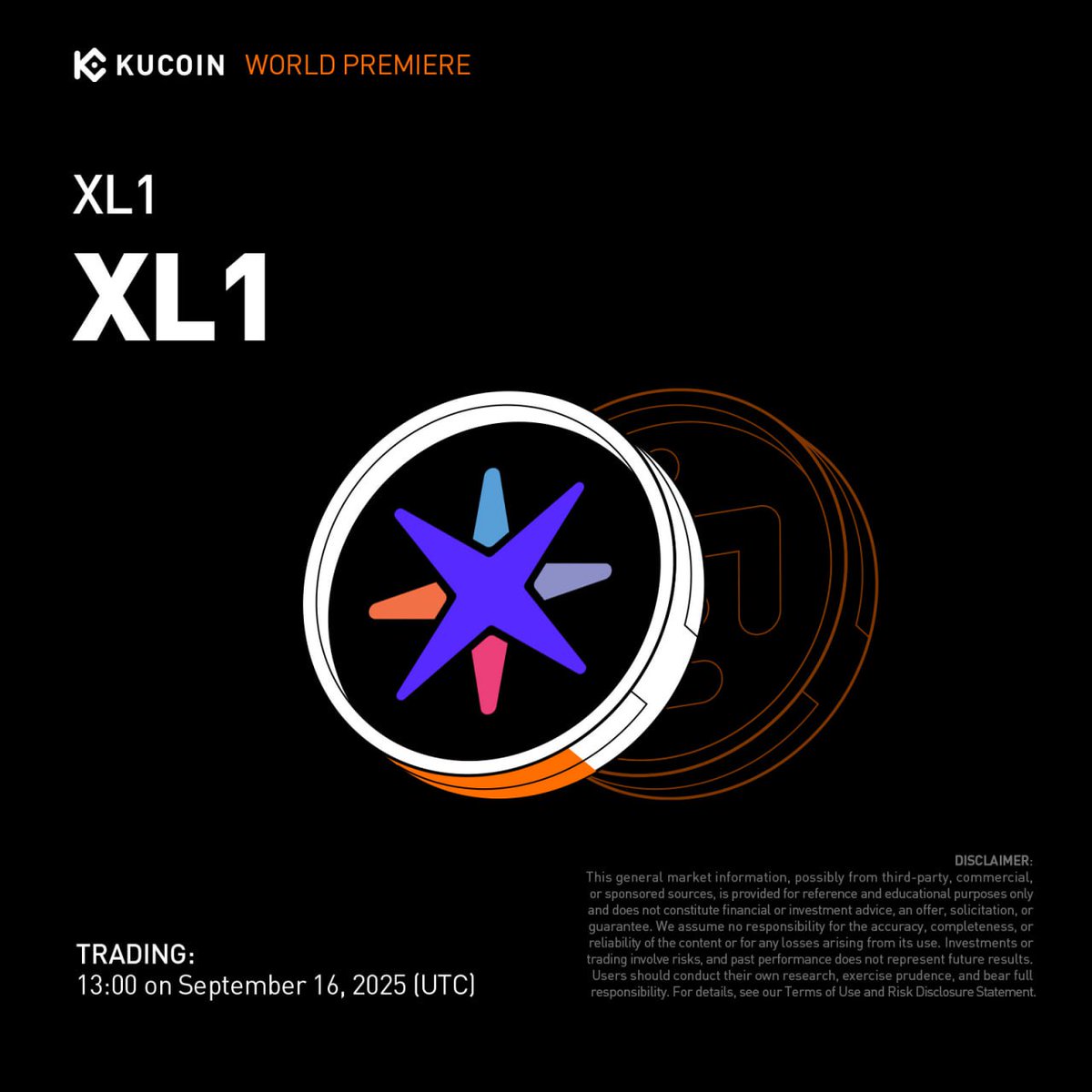 💎 إدراج XL1 (#XL1) على منصة KuCoin! العرض العالمي الأول!
🤑 أودِع الآن
🚀 ابدأ تداول زوج XL1/USDT: الساعة 13:00 بتاريخ 16 سبتمبر 2025 (UTC)
👉 تفاصيل الإدراج هنا!
kucoin.com/announcement/e…
#KuListing