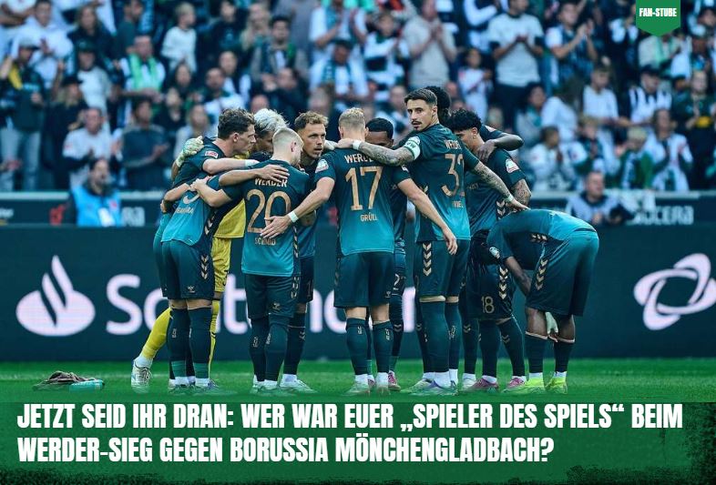 DeichStube's tweet photo. Wer war #Werder|s Bester beim starken Sieg in Gladbach? Stimmt jetzt in der Fan-Umfrage ab 👉https://t.co/wd0FzzeFAz
#BMGSVW #DeichStube #FanStube https://t.co/YOctGKCX2i