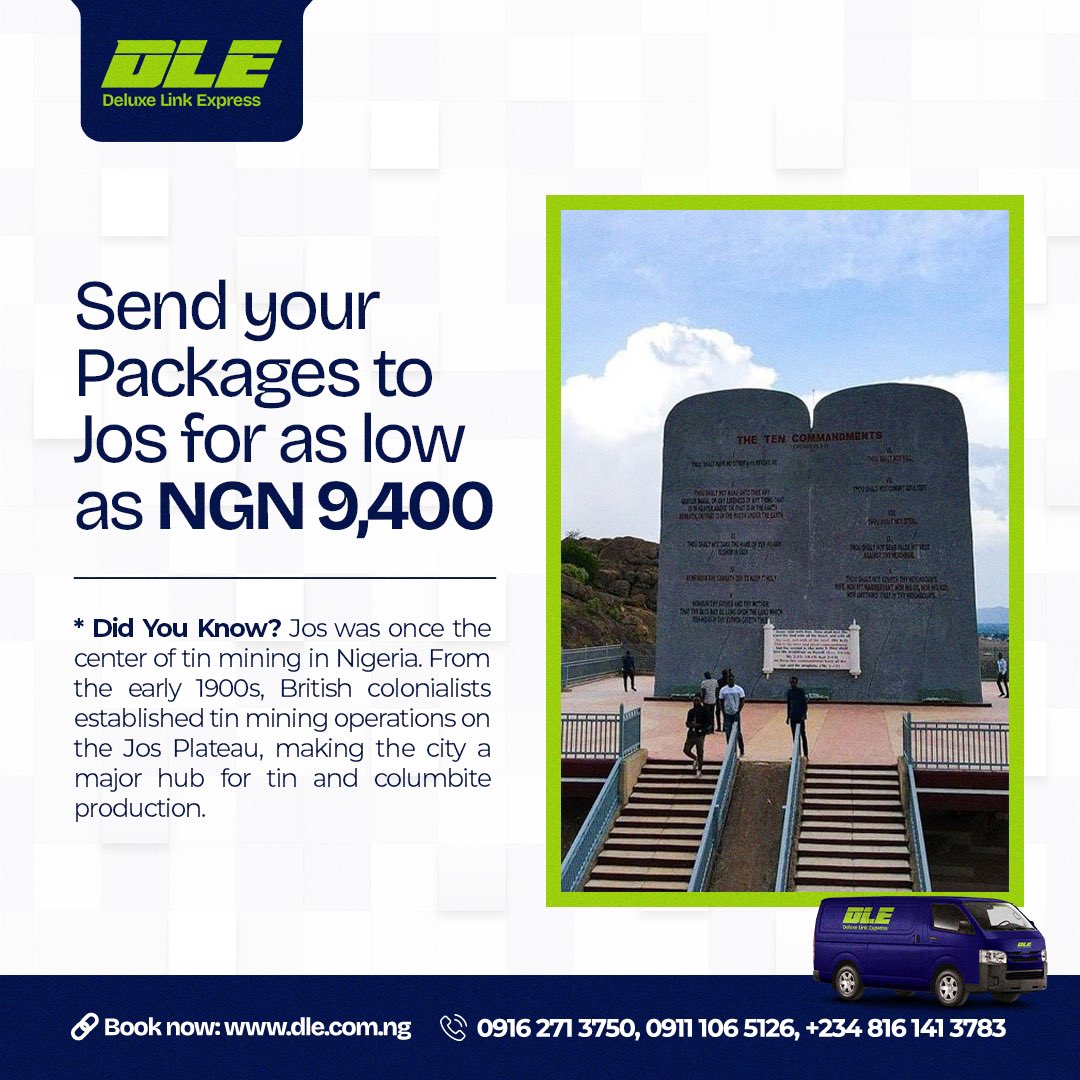 DLE_Nigeria's tweet photo. Happy Monday! 🌞
Start your week strong, ship from Lagos to Jos with DLE 🚛
#ShipWithDLE #Jos #Business #Logistics #Business #MondayMotivation https://t.co/8CSMqbIUfN