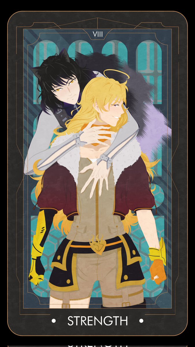 The second card is Power 🦁
The couple Bumblebee (Blake Beladonna and Yang Xiao Long) 
From the very first red trailer, I followed the RWBY project and watched it avidly, but I don't have the courage to watch the latest season

#blackbelladonna #yangxiaolong #bumblebee #wlwtarot