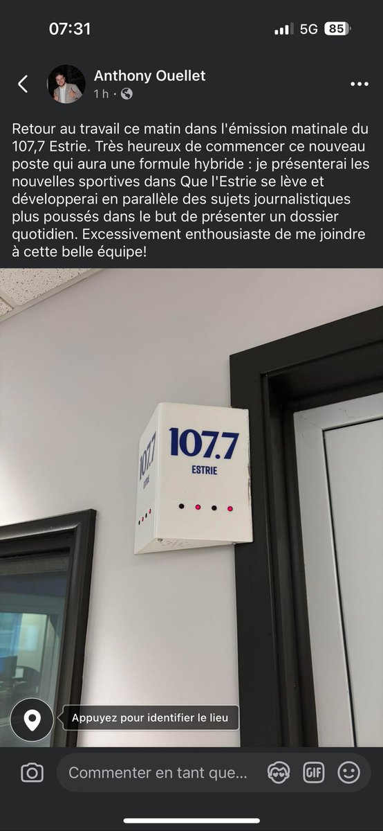 OuelletA01's tweet photo. Nouveau poste au @1077estrie! https://t.co/QhNlL7QboV