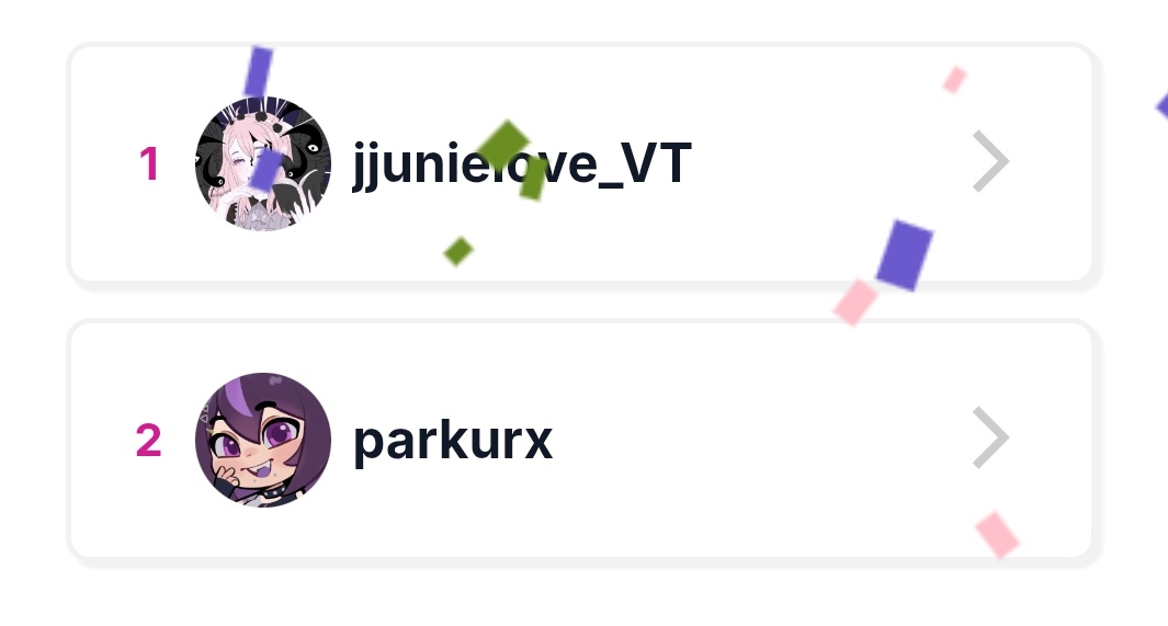 Felicidadess 🥳🥳
 1er lugar <a href="/jjunielove_VT/">jjunie 🖤🥀 HAUNTED DOLL VT 【EN DEBUT 22/09】</a> 
 2do lugar <a href="/parkurx/">parkur ☆</a> 
Muchas gracias a tod@s por participar! 🫶🫶