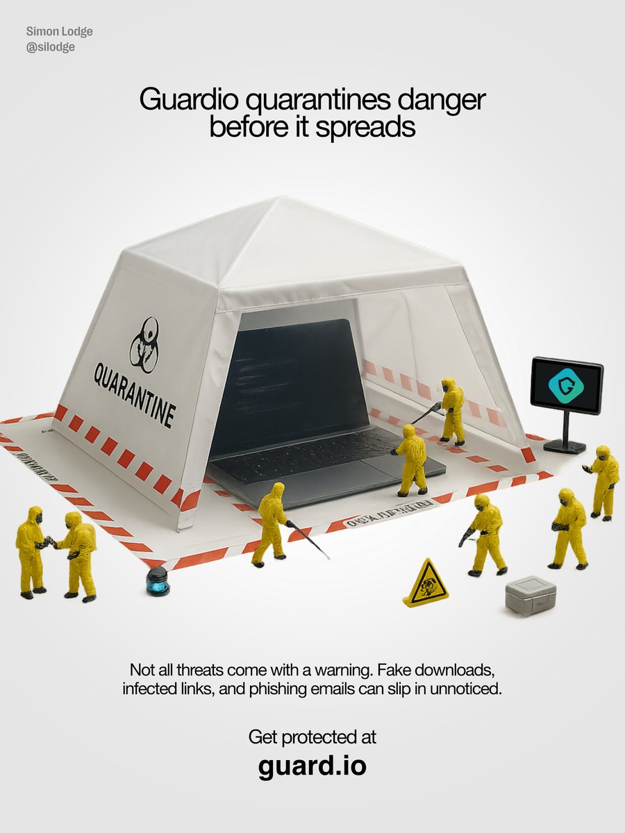 silodge's tweet image. &quot;Quarantine.&quot;

@OneMinuteBriefs Brief // Create posters that show why @GuardioSecurity is a must-have for staying protected in today’s online world where scams are ever-more sophisticated and don’t look like scams. #GuardioProtection