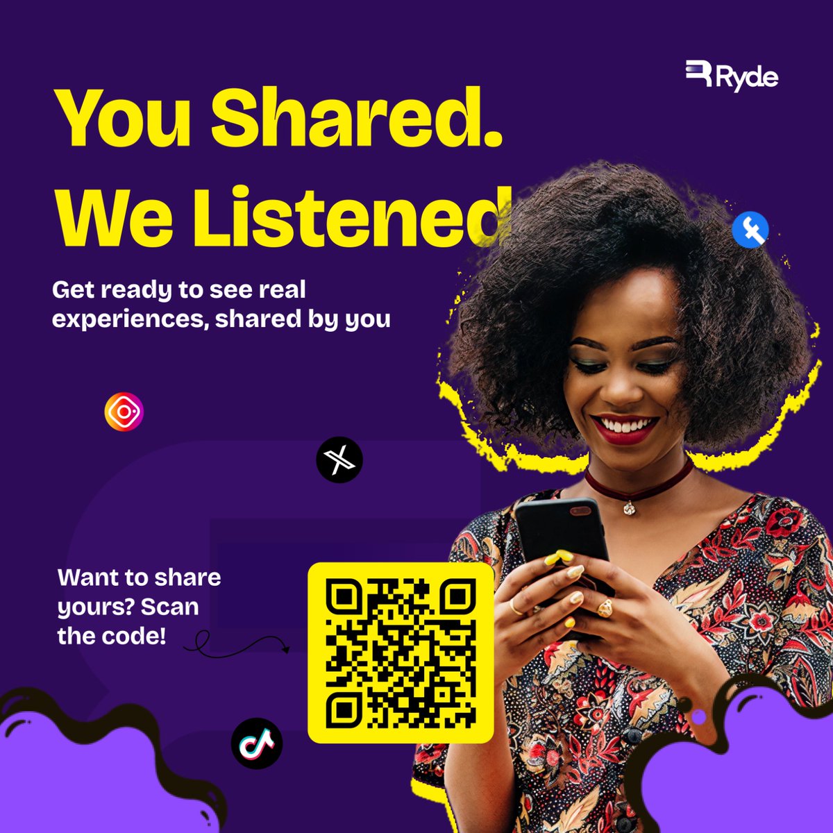 You shared. We listened. 
Every week, we’ll share your anonymous ride-app stories.

Stay tuned for the first in the series coming soon! 
Share yours anonymously via the QR code or the link below.
tellonym.me/accraresourcec…

#RideAppStories #RydeCommunity #RealExperiences
