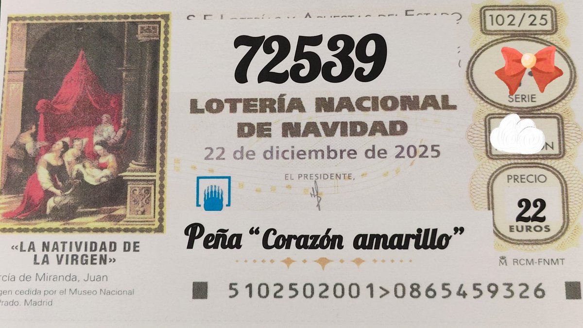 Ya disponible nuestra LOTERÍA DE NAVIDAD 🎄🎄🎄 
A la venta a través de nuestros peñistas!! No te quedes sin tu décimo!!! 💛💛💛