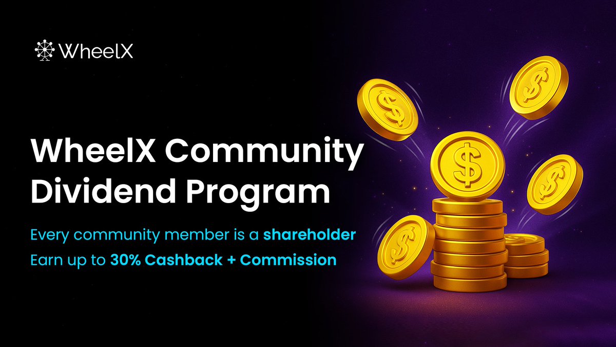WheelX_fi's tweet image. 🚀 WheelX Community Dividend Program is LIVE! 

 WheelX is the first dApp that treats every member as a shareholder.  
✨ Earn options (XP) from trading &amp;amp; referrals 
💎 Redeem XP for dividends &amp;amp; future benefits 
🔥 Up to 30% dividends per user!  

👉 ​wheelx.fi/dividend/