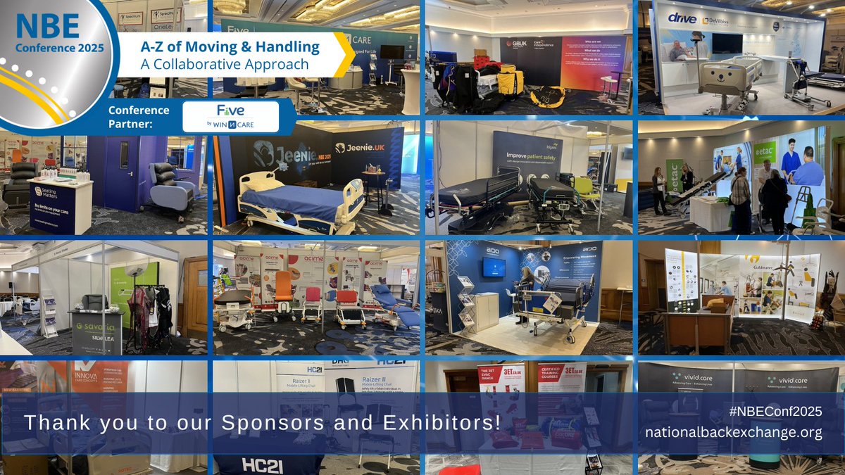 nbetoday's tweet image. So many #MovingAndHandling solutions at the #NBEConf2025 exhibition...have you discovered them all yet? 

Meet them face to face at conference or take a moment to find out more about them here: nationalbackexchange.org/sponsors-and-e…

#NBE2025 #Collaboration #Exhibitors
