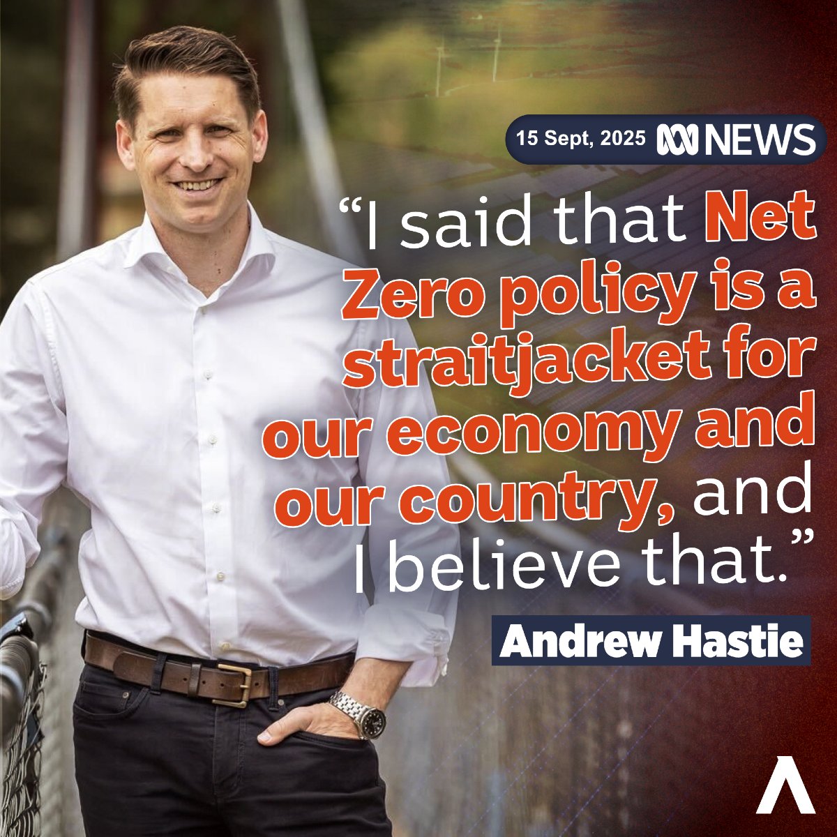 FairAusADV's tweet photo. Not for the first time, Andrew Hastie is putting it all on the line: “I said that Net Zero policy is a straitjacket for our economy and our country, and I believe that.” https://t.co/slzrcyM1mr