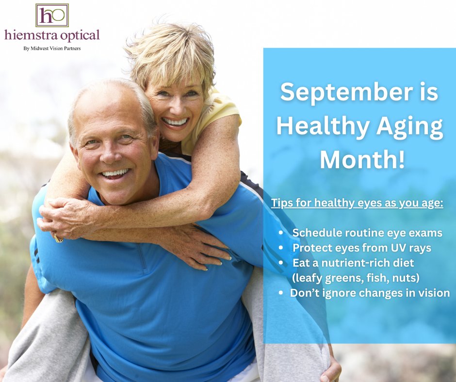 HiemstraOptical's tweet photo. 👁️ September is Healthy Awareness Month

Did you know your eyes age just like the rest of your body? Regular eye exams are key to protecting vision as you get older. 

📅 Schedule your eye exam: https://t.co/VRfdCA4v6S

 #EyeHealth #ProtectYourVision #HealthyEyes https://t.co/wTSeba9fNj