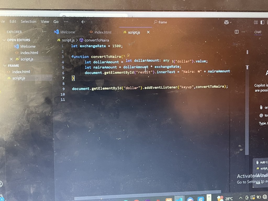 VOlatunji107's tweet image. Typed $40… my screen just fainted. ₦60,000 😭😭😭
#htmlcss #codebeginner #WebDevjourney #100DaysOfCode